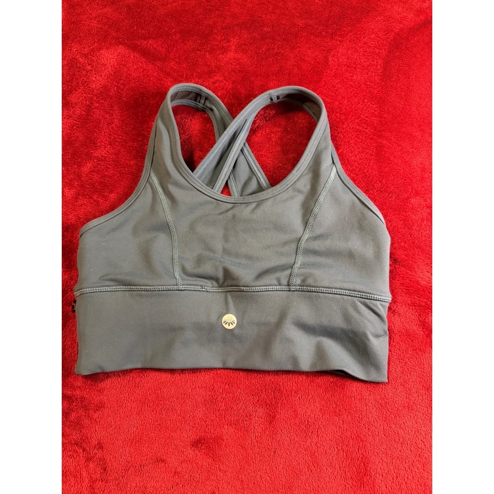 Senita‎ Athletics Womens Small Gray Crossback Sports Bra Activewear Yoga Gym